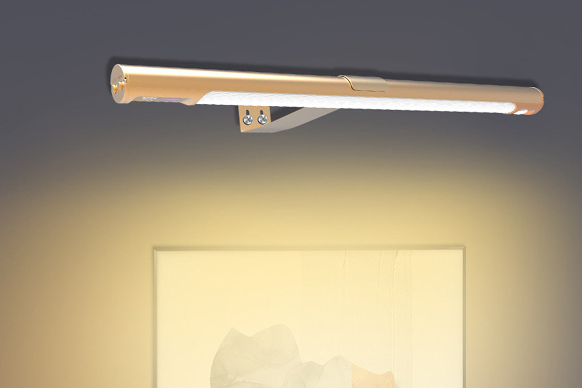 Wireless Wall Picture Light Motion Sensor Art Painting Lamp for Gallery-Gold Color