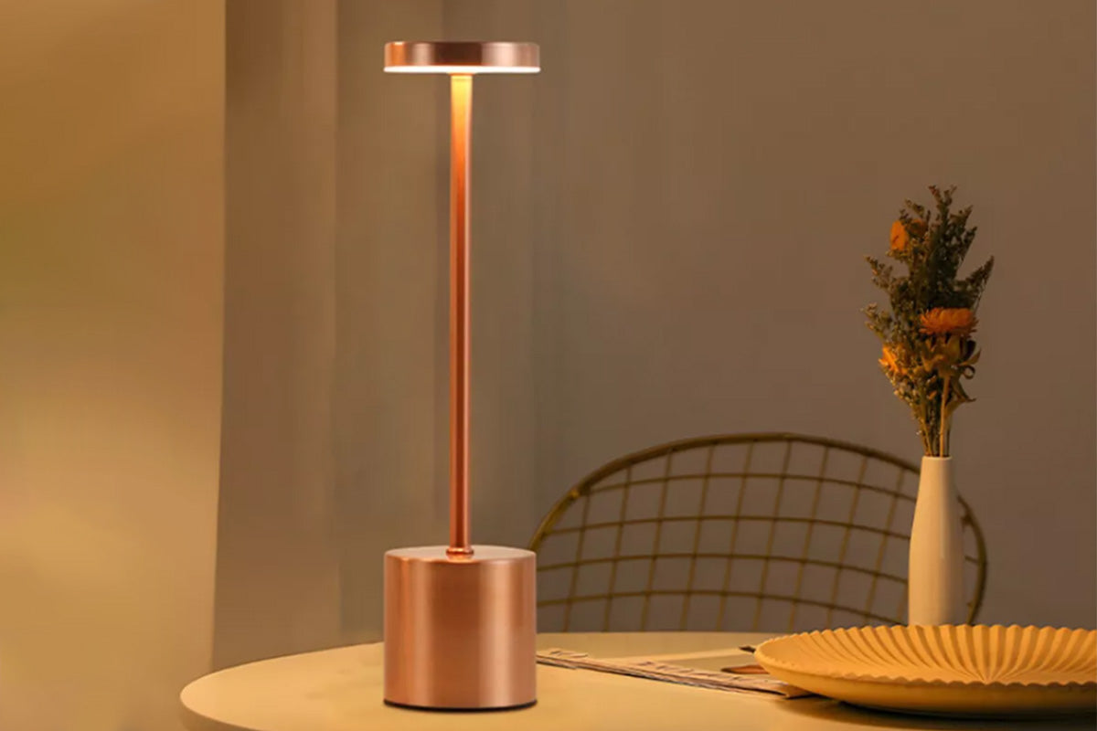 2Pcs Cordless Table Lamp Portable Touch Sensor LED Desk Lamp Beside Night Light-Wine Red