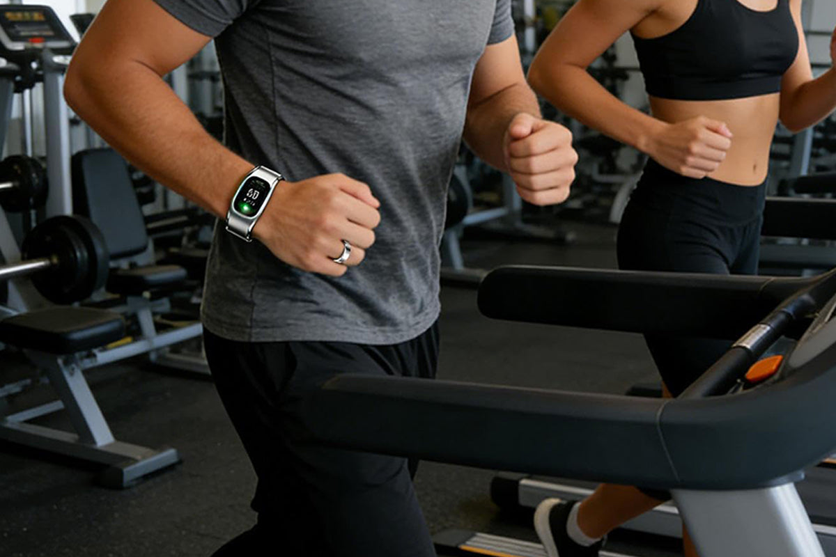 Gesture Control Smart Ring Health Tracker - Silver