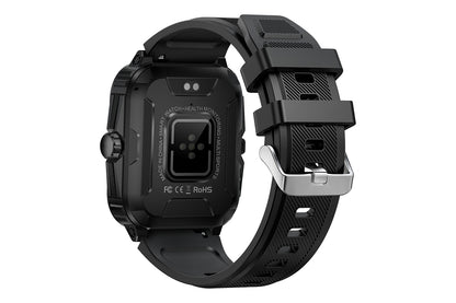 Waterproof Smartwatch for Men Android iOS Phones Smart Watch Fitness Tracker 1.96 Inch Blood Pressure Heart Rate Sport Pedometer Sleep Digital Step Activity Monitor-Black Silver
