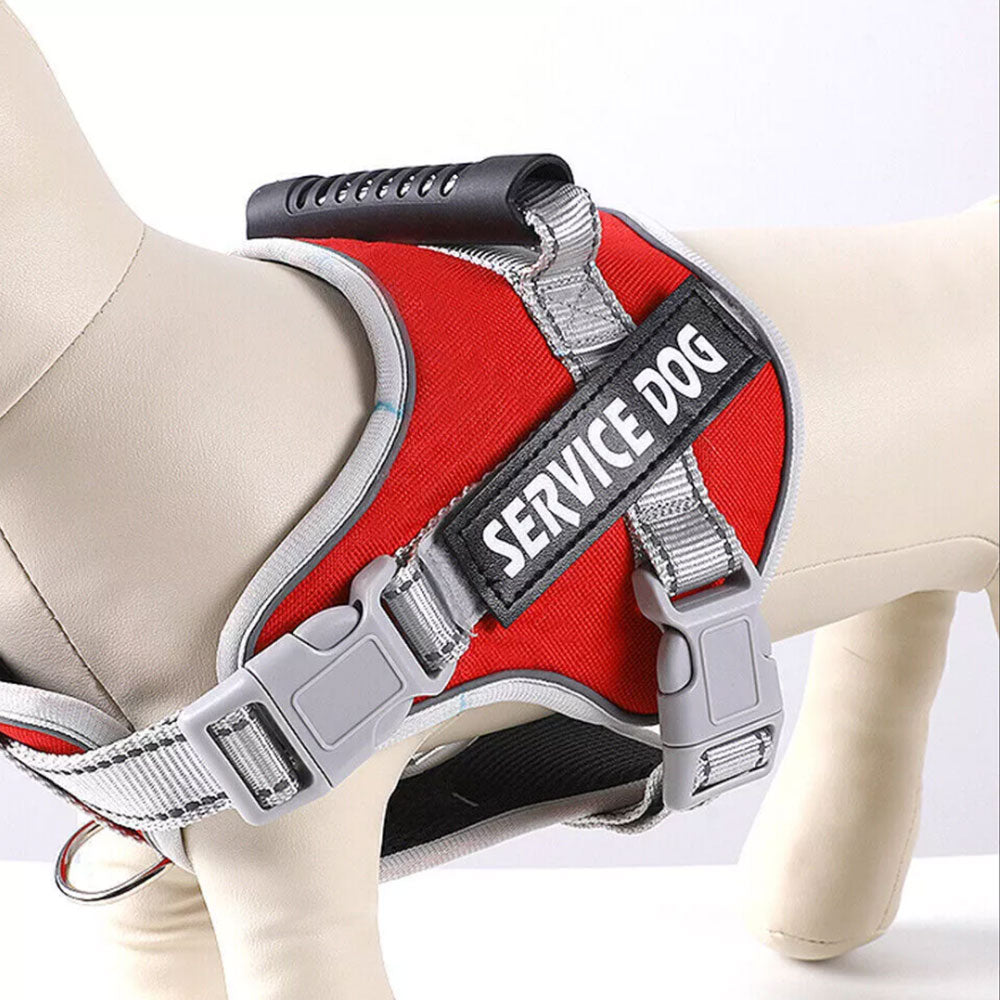 No Pull Pet Dog Harness Adjustable Dog Vest with Reflective Strip Red