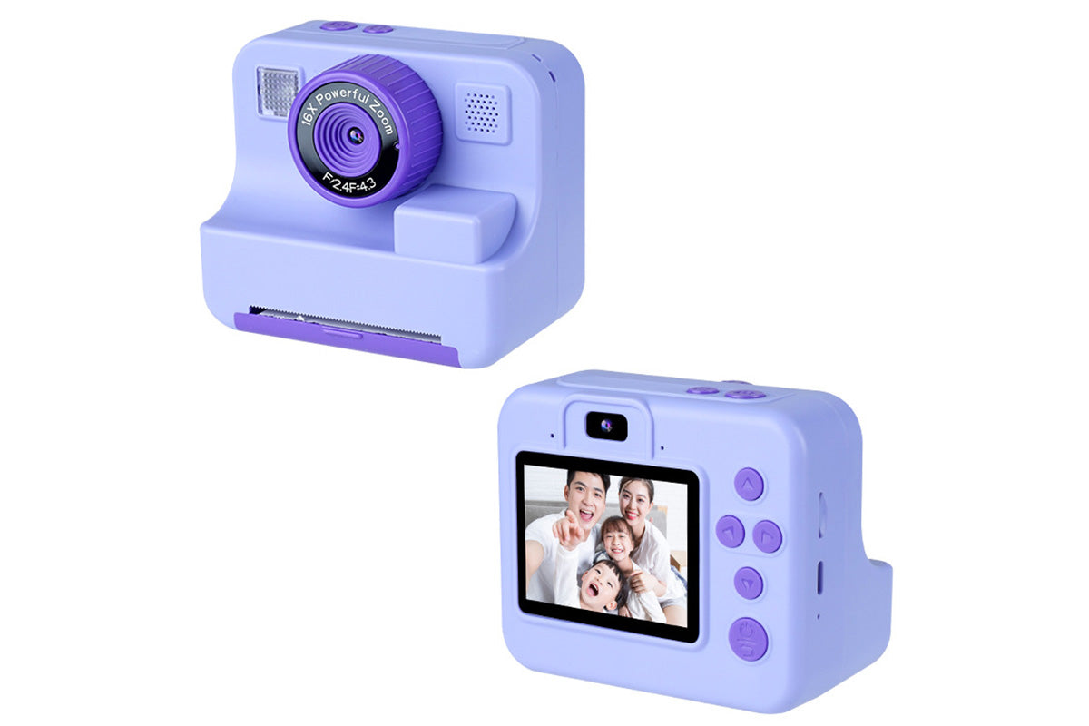 Instant Print Camera for  1080P Digital Inkless Camera with 32G TF Card-Purple