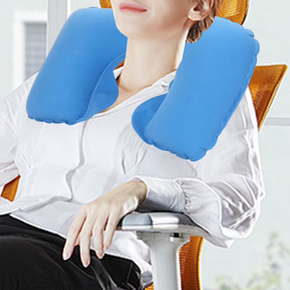 2 Pack Inflatable Travel Neck Pillow-Sky Blue
