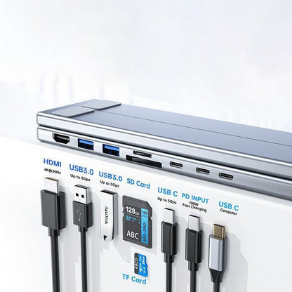 8-in 1 Laptop Stand with Docking Station USB 3.0 PD 100W 4K HDMI for MacBook