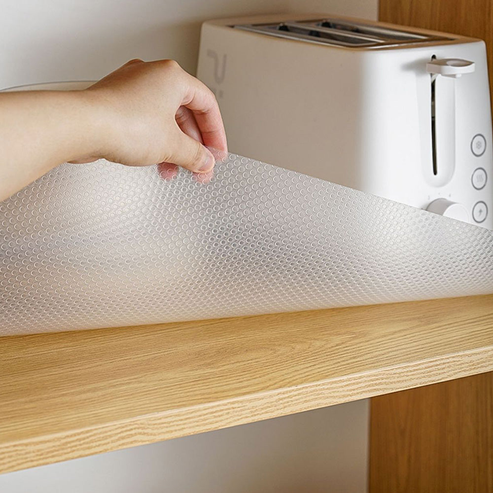 EVA Drawer Liner 30x300cm with Slip Resistant Dots and Heat Resistance - Clear