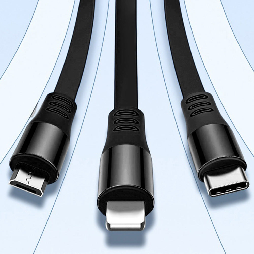 3 In 2 Retractable Multi Charging Cable Retracted USB C Cell Phone Charger
