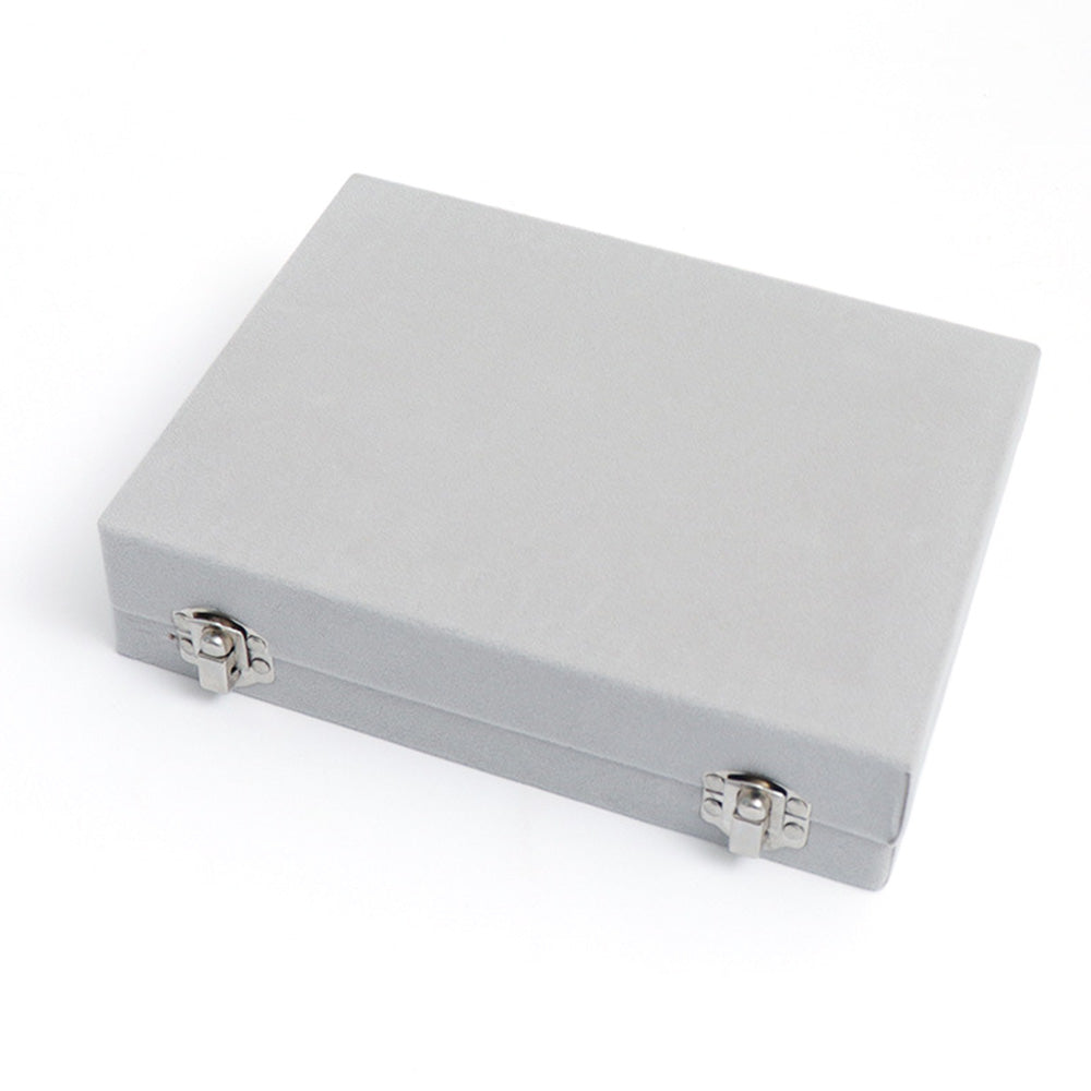 Organizer Case Box Holder Storage Jewelry Earring Ring Velvet Display Travel Portable-Grey