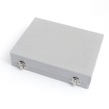Organizer Case Box Holder Storage Jewelry Earring Ring Velvet Display Travel Portable-Grey
