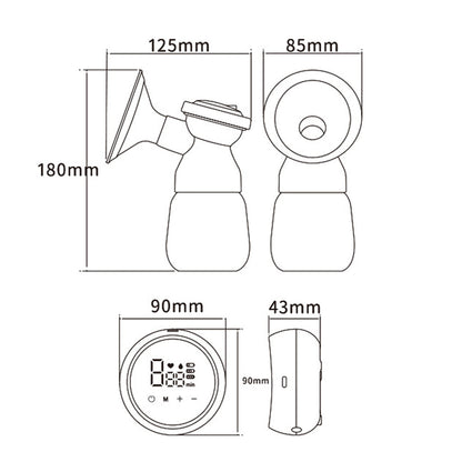 Electric Dual Breast Pump LCD Display Breastfeeding Pump 3 Modes Nursing Breast Milk Pump Blue