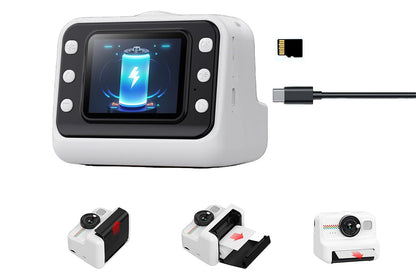 boy and girls Camera Instant Print 1080P Selfie Digital Camera with 64GB Card-White