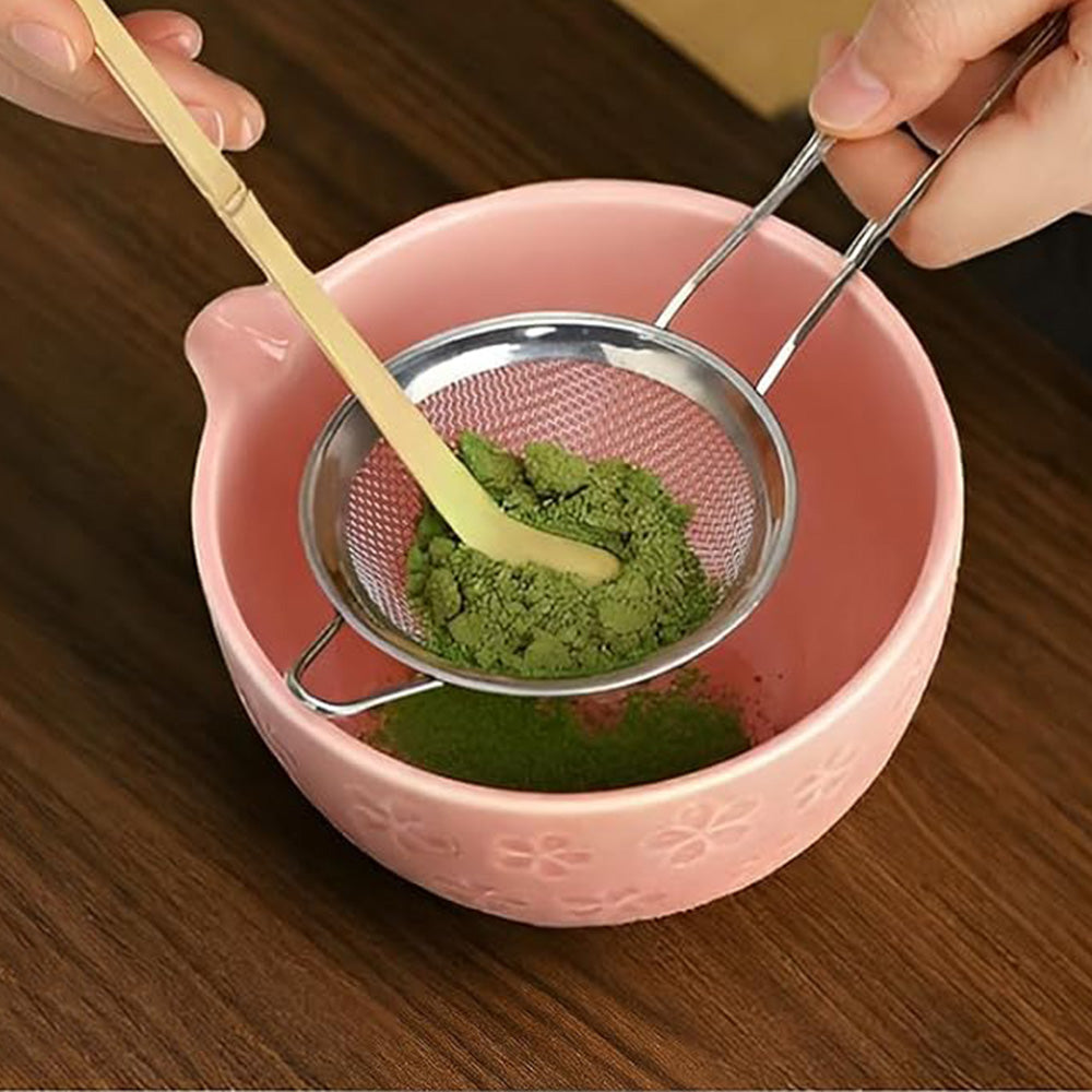 8PCS Matcha Whisk Set with Spring Cherry Blossoms Bowl and Spout