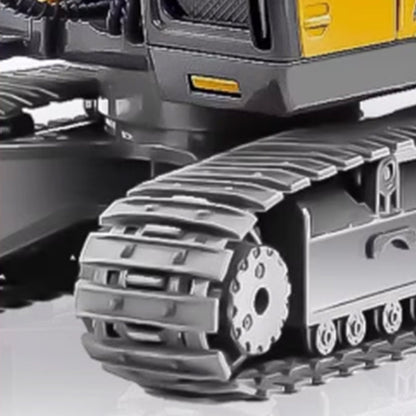 2.4GHz Remote Control Excavator RC Construction Car Toy with Light and Music Yellow
