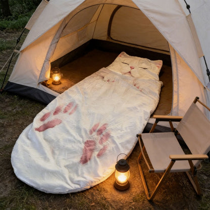 Cat Sleeping Bag Wearable Blanket for Camping Sleepovers Home Lounging Style1
