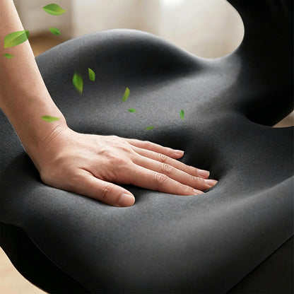 Ergonomic Back Hip Support Cushion For Office Chair And Car Seat-Black