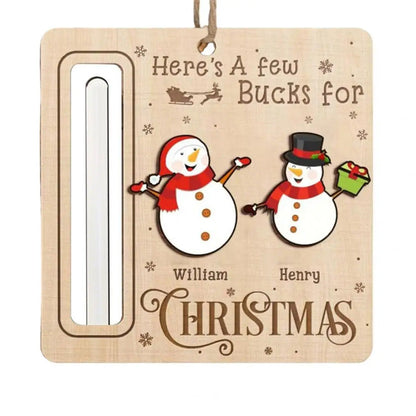 2Pcs Christmas Money Holders Funny Christmas Cash Holder Xmas Tree Hanging Ornaments Style 1