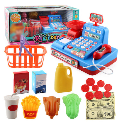 Educational Toy Cash Register for Kids with Calculator and Scanner Blue