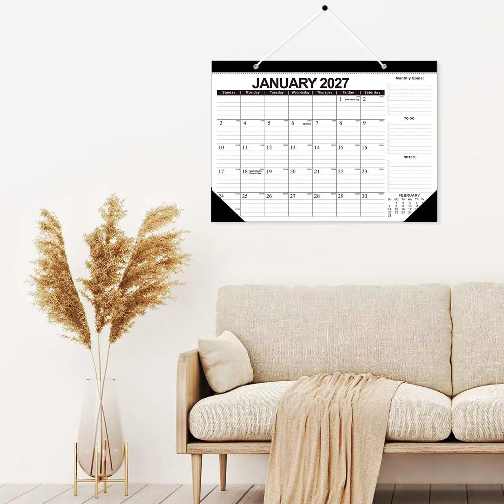 18 Monthly Wall Calendar Monthly Desk Calendar with To-do List
