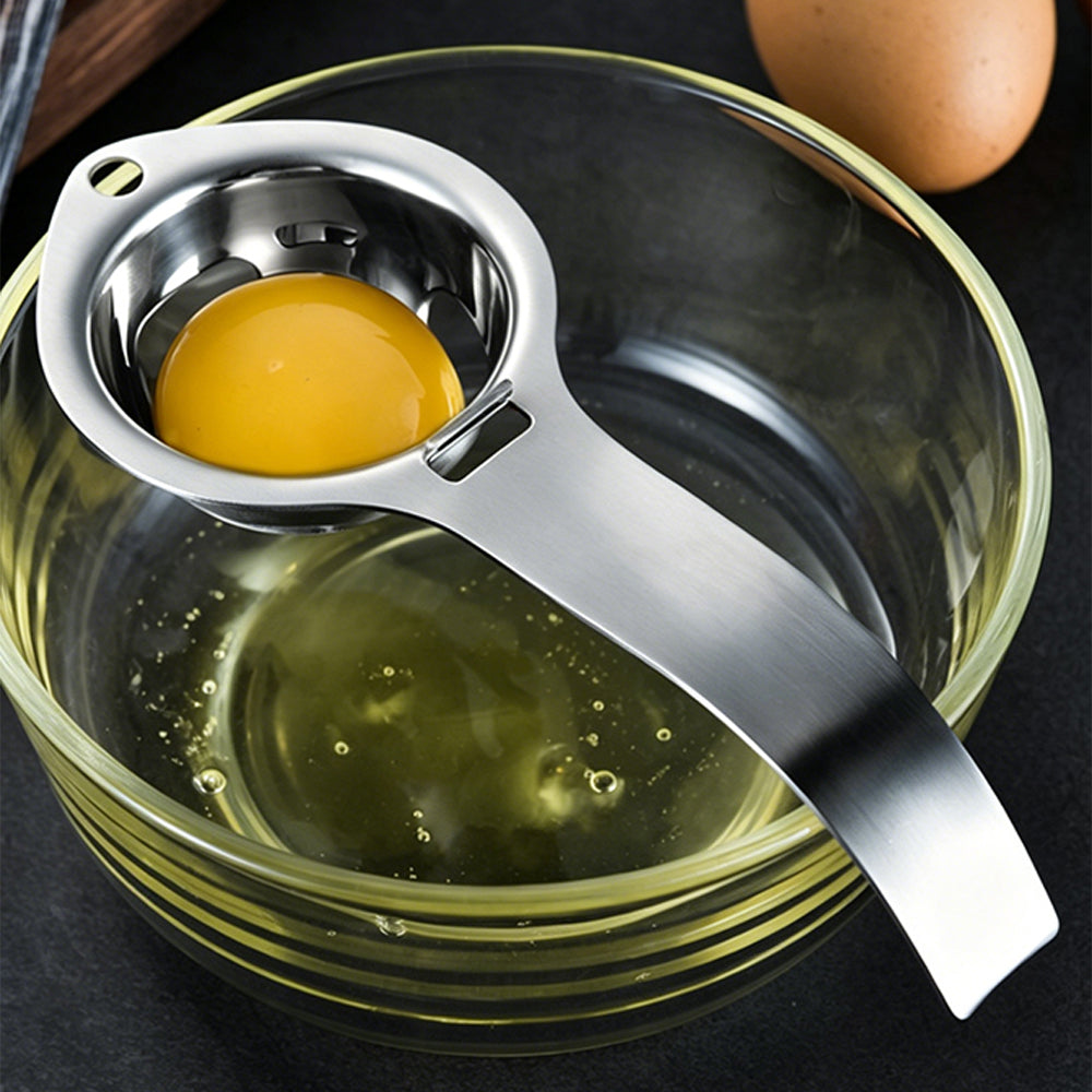 304 Stainless Steel Egg Yolk Separator 3 Hole Coil Egg Separator with Side Hooks