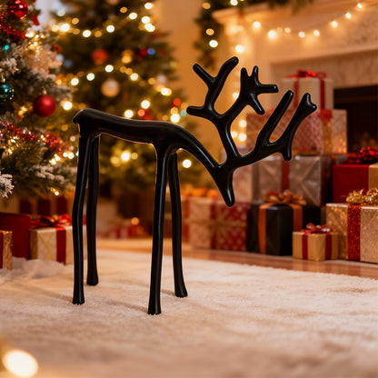Christmas Reindeer Figurines Centerpieces Decor for Coffee Table Fireplace Small