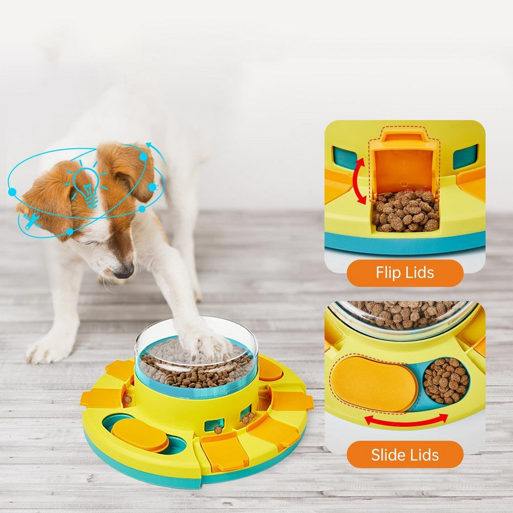 Dog Puzzle Toy Pup Food Treat Feeding Dispenser Training and Entertainment Toy-Blue