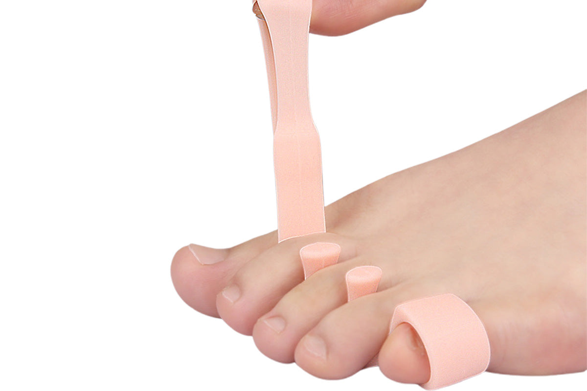 2 Pairs Five-Hole Toe Separators Bunion Corrector Pads for Foot Alignment and Pressure Relief-Nude