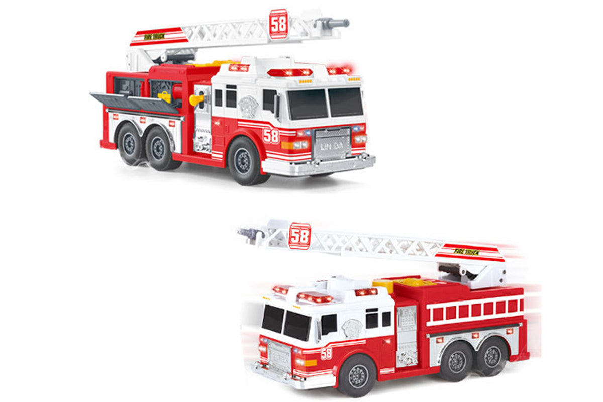 Fire Truck Toys with Water Pump and Rotating Rescue Ladder Big Firetruck Engine