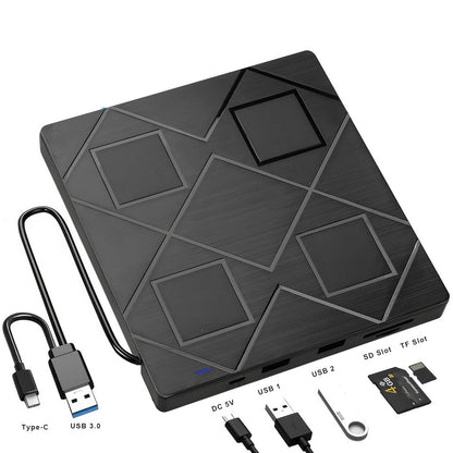 5-in-1 External CD/DVD Drive for Laptop CD/DvD Rw Burner with SD/TF Card Reader