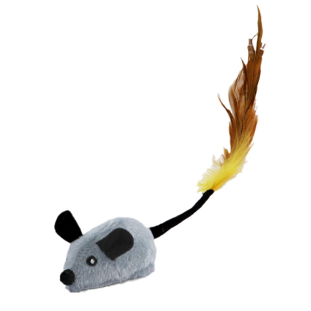 Squeaky Escaping Mouse Toy Light-up Auto Moving Rechargeable Interactive Cat Toy Grey
