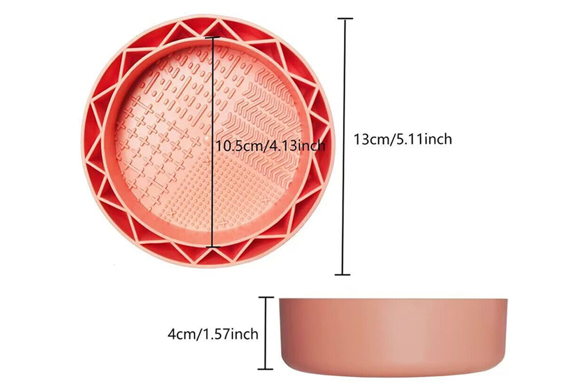 Makeup Brush Cleaning Mat With Brush Makeup Brush Cleaning Holder Bowl-Orange