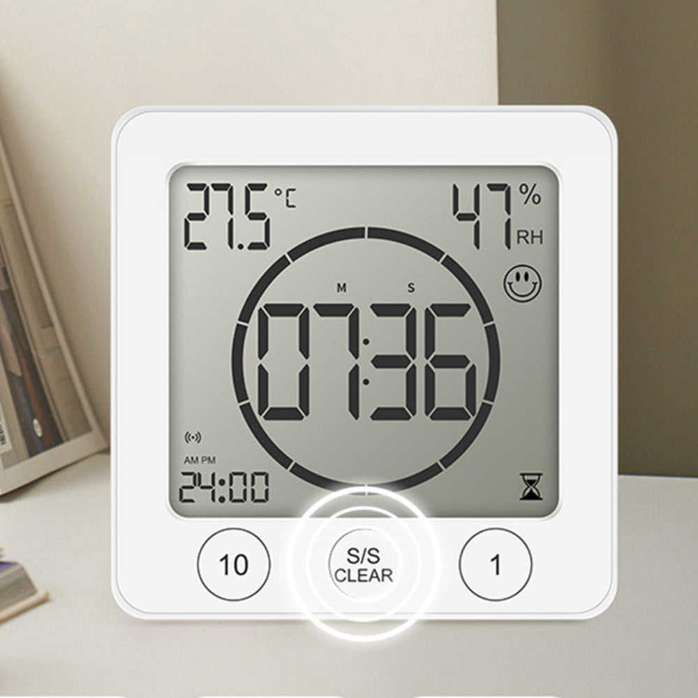 Digital Shower Clock Hygrometer Indoor Thermometer with Timer