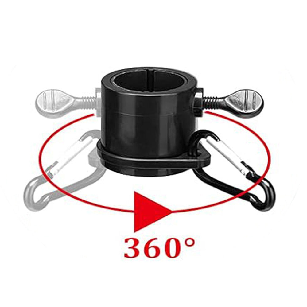 Flag Pole Kit with Rotating Flag Pole Rings and Two-Position Bracket-Black
