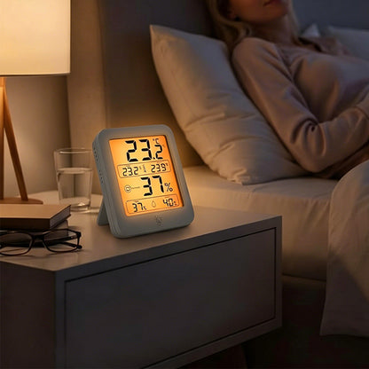 Digital Indoor Thermometer Hygrometer Large LCD Display with Touch Backlight