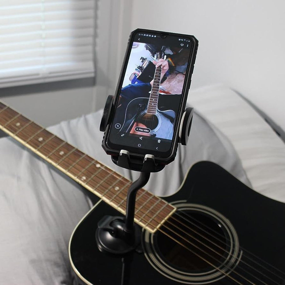 Magnetic Guitar Phone Holder No Drill Guitar Mobile Phone Bracket With Rotatable Arm