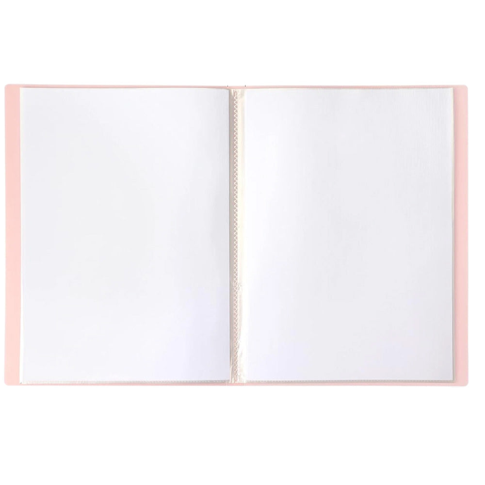 2 Pack A4 Sheet Protector Binder 40 Page Clear Folder for Certificates Posters-Pink