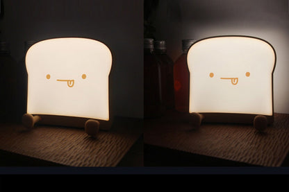 Cute Toast Bread LED Night Lamp Rechargeable Portable bedroom Bedside Sleep Lamp-Enjoy Eat