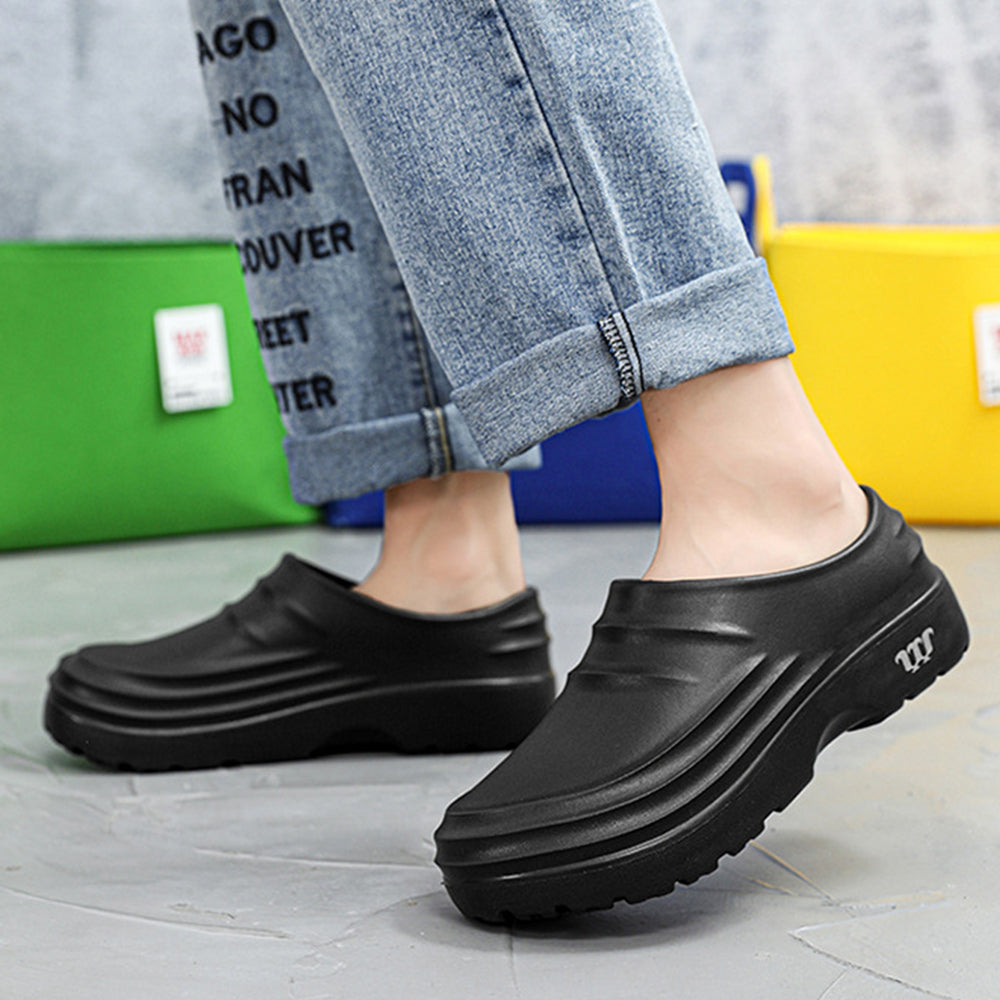 Chef Shoes Non Slip Kitchen Work Clogs Wear Resistant Chef Clogs Black