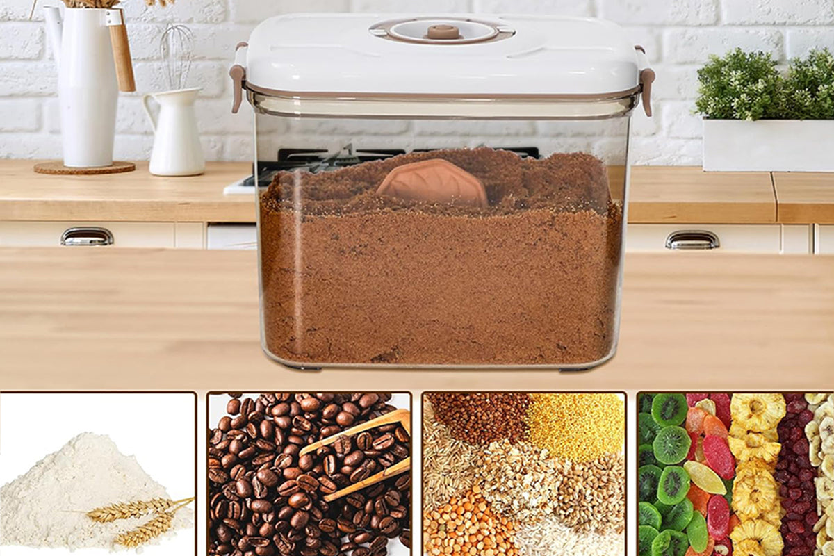 Airtight Vacuum Food Storage Container with Lid Strainer and Pump