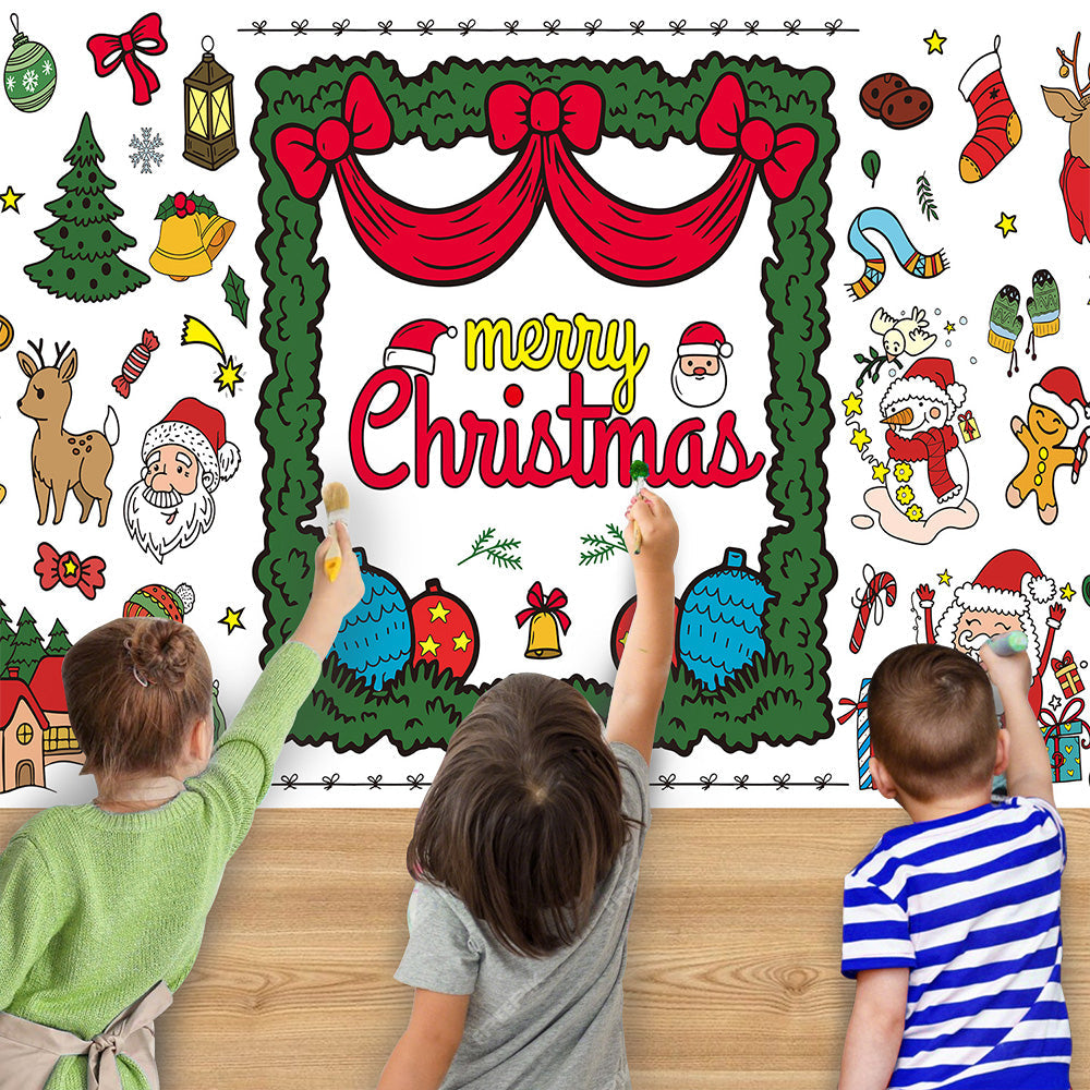Christmas Giant DIY Coloring Poster for Kids 76x183cm Wall Art Banner