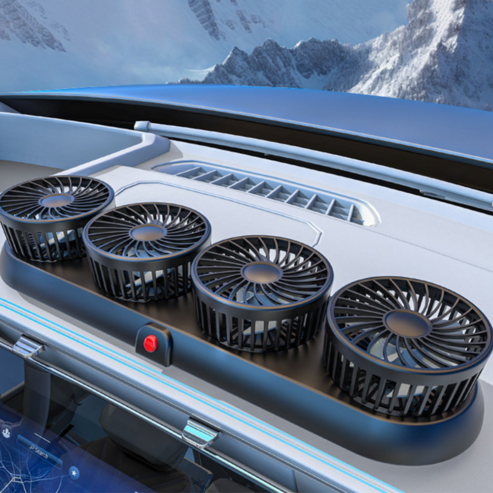 Four Head Foldable Mini Electric Fan for Car and Desktop
