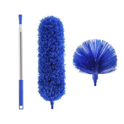 Extendable Ceiling Cleaning Duster Spider Web Microfiber Cleaner Brush Blue