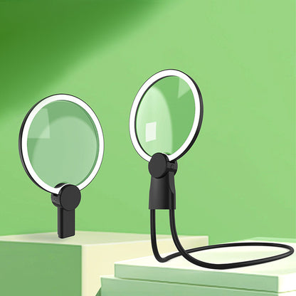 3 in 1 Magnifying Glass with Light Rechargeable Neck Mount for Reading