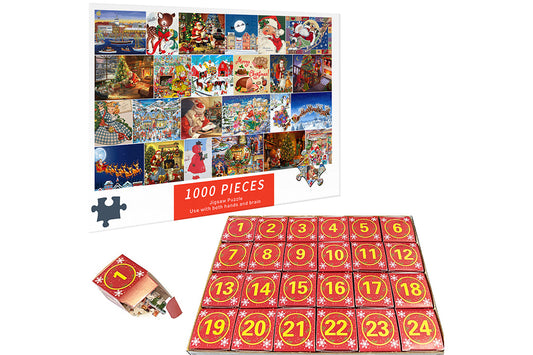 1000Pcs Christmas Advent Calendar Puzzle Xmas Countdown Calendar Jigsaw Puzzles