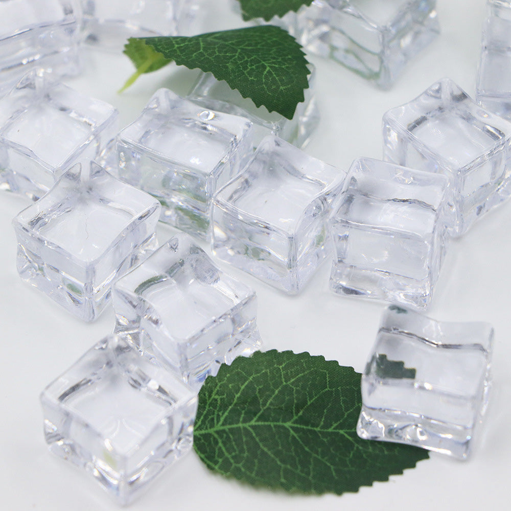 25 Pack Clear Simulated Ice Cubes for Drink Reusable Ice Cubes