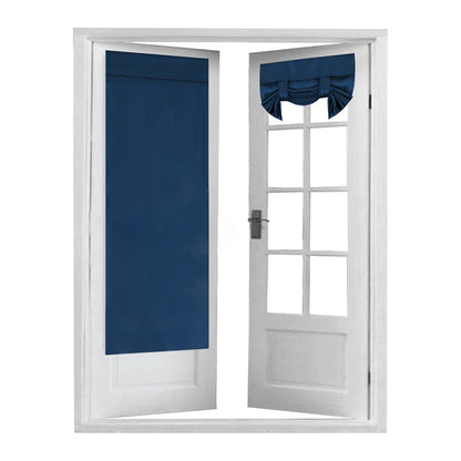 2 Panels Door Curtains Self-Adhesive Blackout Window Door Curtain Privacy Thermal Insulated Curtain Navy