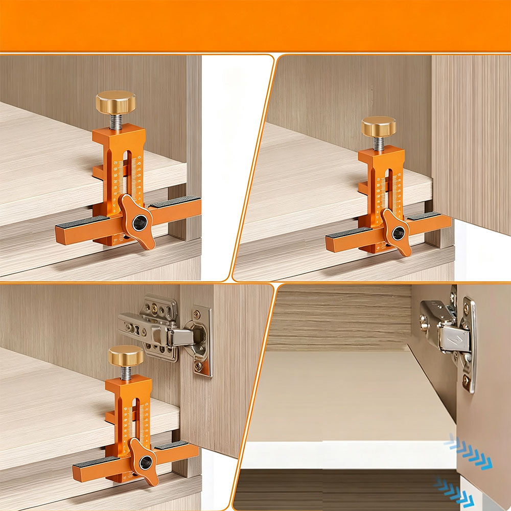 Cabinet Door Mounting Alignment Tool with Measurement Scale - Orange