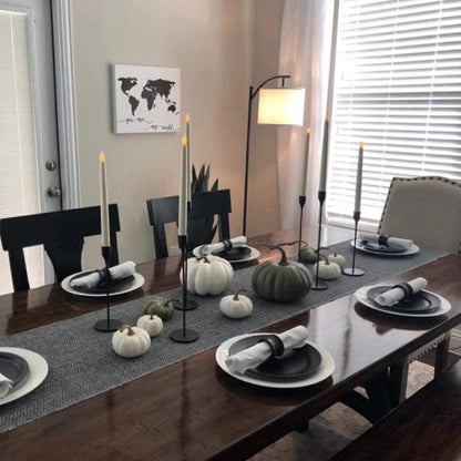 3Pcs Set Metal Candle Holders Taper Decorative Candlestick Holders for Wedding Dinning Party Black