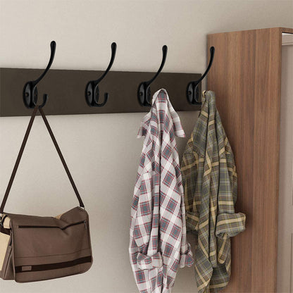 10Pcs Coat Hooks Wall Hooks Mounted Farmhouse Coat Hangers for Bags Caps Keys-Black
