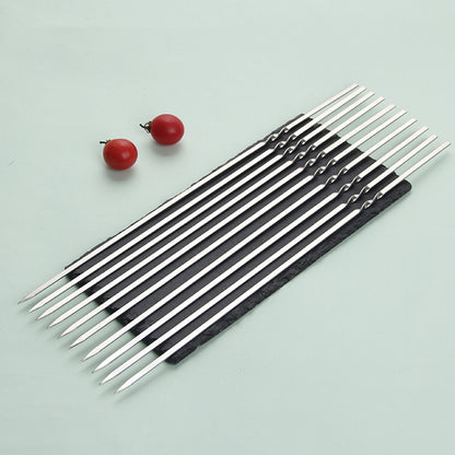 20 Pack 304 Stainless Steel BBQ Skewers -Flat Wide