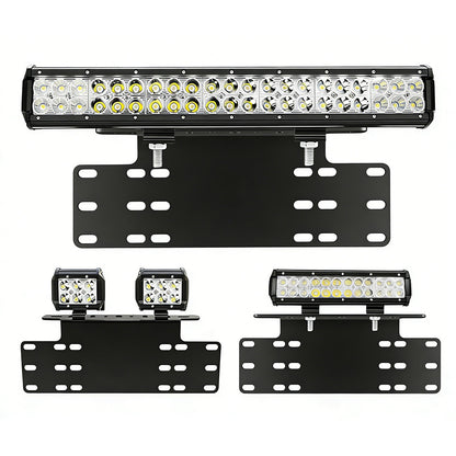 Universal Auxiliary Light Bracket License Plate Mount Metal for Jeep SUV Pickup Truck