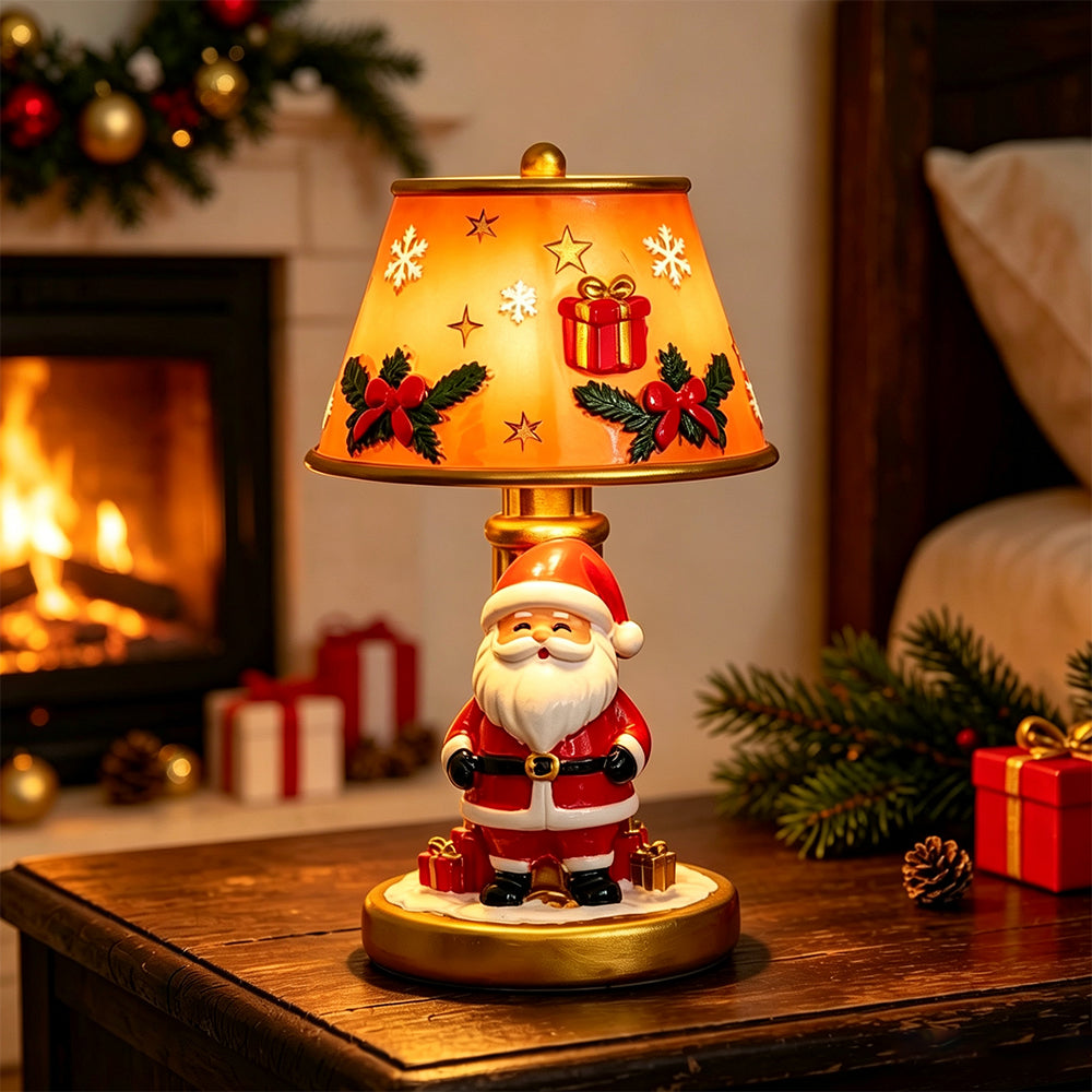 Christmas Table Lamp Vintage Resin Desk Light - Santa